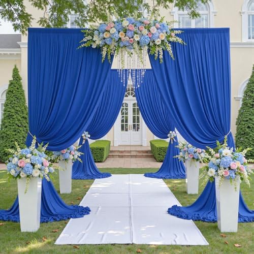 10x12 Royal Blue Backdrop Curtains for Wedding Party 2 Panel 5×12FT Tall - Image 5
