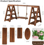 3 Tier Wooden Cupcake Stand with Unique Swing & Flower Decor, Rustic Dessert Table Display Set, Foldable Ladder Serving Tray for Wedding, Baby Shower, Birthday Party & Event Centerpiece - Image 5