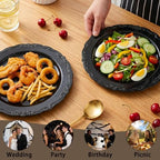 Tinybee 60PCS Black Plastic Plates - Heavy Duty Black Disposable Plates - Image 5