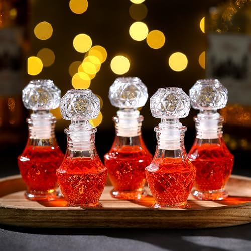 Chuangdi 24 Pcs Mini Glass Wine Bottles 1.7oz Tequila Bottle, Diamond Style - Image 6