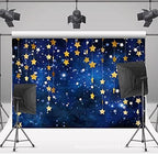 10x6ft Twinkle Twinkle Little Star Backdrops Navy Blue Galaxy Starry Night Gold Stars Photography Background for Adults Newborn Kids Birthday Baby Shower Party Decorations - Image 5