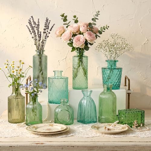 15 Pcs Green Bud Vases Set, Baby Shower Decorations, Wedding Table Decor - Image 6