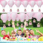 Gemscream 12 Sets Baby Shower Decor Bear Hot Air Balloon Table Centerpieces DIY Hot Air Balloon Paper Lantern with Brown Mini Bears for Wedding Birthday Gender Reveal Party - Image 7