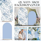 Mindsoft 2 Pcs Blue Flower Arch Cover Backdrop - Image 7