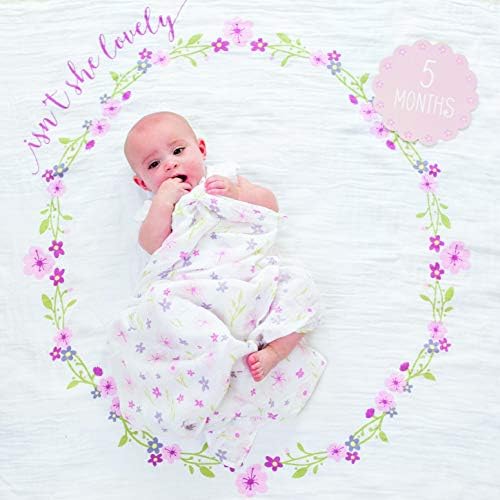 Lulujo Baby’s First Year Milestone Blanket and Card Set | 40in x 40in (Isn't She Lovely) - Image 4
