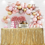 PartyDelight Gold Sequin Table Skirt 14ft Long x 30 Inch High by PartyDelight