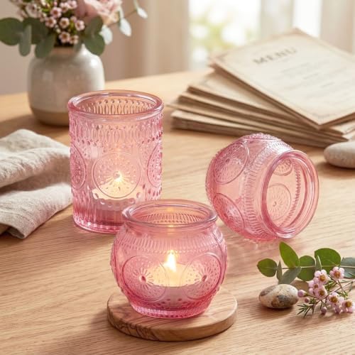 24PCS Pink Votive Candle Holders - Image 6