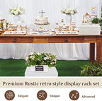 Barydat 8 Pcs Large 13.7" Wood Risers Display, Vintage White - Image 4