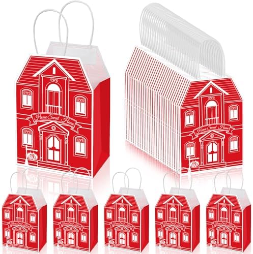 Colarr 50 Pcs House Shaped Gift Bag Real Estate Agent Supplies, Red by Colarr
