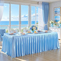 Wish Care Blue Satin Table Clothes for 6 Foot Rectangle Tables - 6FT Wrinkle Resistant Glitter Rectangle Tablecloths, Party Table Covers for Wedding Banquet, Baby Shower, Birthday, Holiday Dinner by WishCare