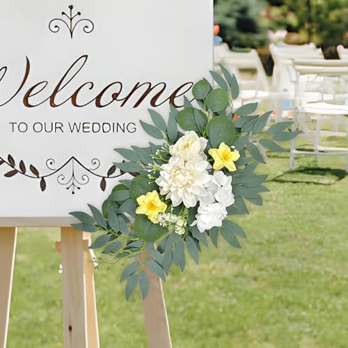 Yellow White Artificial Arch Flowers for Wedding Arch Decor - Image 5