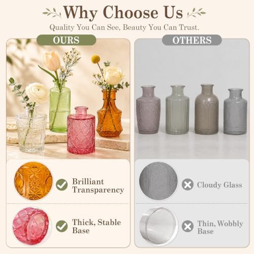 TBWIND 24pcs Colorful Glass Bud Vases Set - Image 5