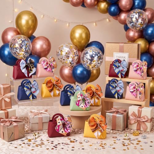 Kacctyen 50 Pack Mini Leather Purse Gift Bags PU Wedding, Elegant Color - Image 6