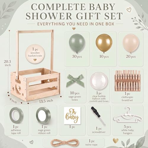 Wooden Baby Shower Crate Closet with Hanger and Rack - Image 2