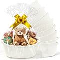 8 Pack Small Woven Baskets, 12"x 8"x 5" Empty Gift Baskets with Gift Bags and Bows, Gift Baskets for Christmas Mother's Day, Baby Showers, Birthdays, Raffle Storage Basket with Handles, White by HUAZHQING