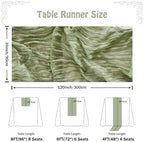 Fanami 6 Pack Cheesecloth Table Runner -10FT Sage Green Boho Gauze Cheese Cloth Table Runner 120 Inches Long Rustic Sheer Fabric Centerpieces for Wedding Birthday Party Bridal Baby Shower Decorations - Image 4