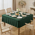 Wish Care Hunter Green Spandex Tablecloths for 54x54 Inch Square Tables, Stretch Fitted Table Clothes with Pleated Ruffle Skirt for 54” Table, Wrinkle Free and Elastic, for Party Kitchen Home Dining by WishCare