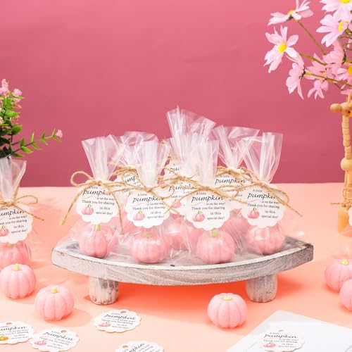 Demissle 40 Pcs Fall Pumpkin Baby Shower Soap Favors Bulk, Pink - Image 4