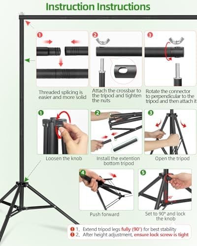 Hemmotop Photo Backdrop Stand 11x10ft, Heavy Duty Background Frame Kit - Image 7