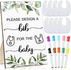 Qunclay 37 Pcs Baby Shower Design Bibs Game with DIY Bib Marker, Leaf by Qunclay