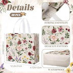 Abbylike 30 Pcs Retro Wildflowers Gift Bags Reusable Tote for Birthday - Image 2