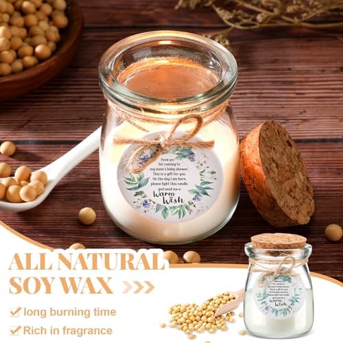 Threlaco 20 Pcs Leaf Baby Shower Favor Candle Glass Jar - Image 3