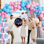 Touchdowns or Tutus Gender Reveal Decorations, Baby Boy or Girl Gender Reveal Decorations, Football Party Decor Backdrop Balloon Banner Tablecloth Cake Cupcake Topper Box Sash Pink Blue - Image 6