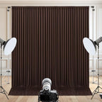 10x10ft Brown Backdrop Curtain for Wedding Parties Wrinkle Free Fabric Brown Drapes Backdrop Decoration for Baby Shower Birthday Photography Decoration 2 Panels, 5ft x 10ft - Image 5
