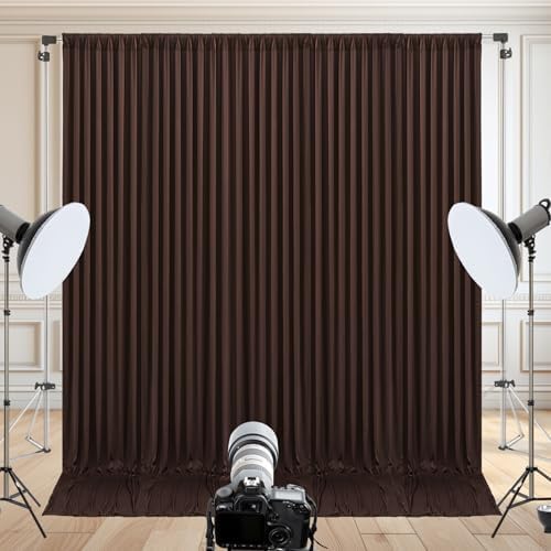 30x10ft Brown Backdrop Curtain for Wedding Parties Wrinkle Free Fabric Brown Drapes Backdrop Decoration for Baby Shower Birthday Photography Decoration 6 Panels, 5ft x 10ft - Image 6