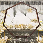 7.2FT Wooden Wedding Arch, Wedding Balloon Arches with Base, Heptagonal Wood Arch for Wedding Ceremony, Arbor Backdrop Stand for Weddings, Birthday Parties, Engagements, Commercial Events - Image 4