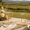 Table Numbers 1-15, 5.5" x 7" Gold Acrylic Signs, Wedding Reception Decor by SusuWedding