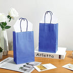 DjinnGlory 100 Pack Small Navy Nautic Blue Paper Gift Bags with Handles Bulk Set for Graduations, Small Business, Birthday Party Treats, 9x5.5x3.15 Inch - Image 6