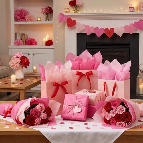500 Sheets Light Pink Tissue Paper Bulk 15 x 20 Inch for Fall Wedding Gifts - Image 2