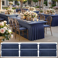 6 pk Navy Blue Spandex Tablecloth 6ft with Ruffled Skirt, Wrinkle Free High Stretch Fitted Tablecloths for 6 Foot Rectangle Tables, Elastic Navy Spandex Table Covers 6 ft for Graduation Wedding Party by ENJOYYOURPARTY