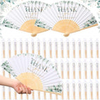 Wenqik 100 Sets Greenery Hand Folding Fans,Wedding Party Favors for Guests by Wenqik