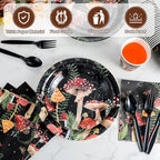 Funnymoom 175 Pcs Mushroom Party Supplies Plates and Napkins Tableware Set - Image 5
