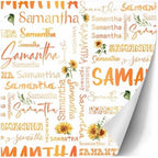 AOFUN Custom Name Gift Wrapping Paper Funny Gifts For Friends Multi Color Multi Color 1St Birthday Wrapping Paper Baby Girl Wrapping Paper Baby Shower 5 Rolls 58" x 23" - Image 3