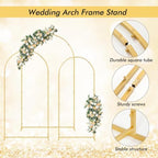 3PCS Metal Arch Backdrop Stand,6+6.6+7.2FT with Covers,Balloon Arch Stand - Image 5