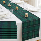 6 PCS 70.87 x 11.81nchs Tartan Plaid Bear Baby Shower Table Runner Green and Blue Tartan Plaid Table Runner for Baby Shower Theme Party Vintage Party Supply Dining Room Home Kitchen Decorations by partygreeting