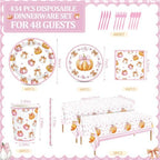 Funnymoom 434 Pcs Fall Pumpkin Party Decorations Paper Plates Serves 48 - Image 3