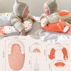 4 in 1 Tummy Time Mat with Educational Cards, Play Mat & Sitting Support for Newborn 0-12 Months, Infant Baby Sit Me Up Floor Seat, Sensory Skills Gifts, Fox - Image 7