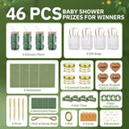 46Pcs Baby Shower Prizes for Game Winners Gifts Wedding Bridal Shower Gifts Including Glass Cans Notebooks Soy Candles Hair Clips for Baby Shower Wedding Bridal Shower Game Prizes (Green, 4 Sets) - Image 3