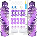 2 Sets Adjustable Balloon Column Stand Kit with Bases（Purple） by Naozinebi