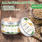 MTLEE Jungle Animal 24 Pcs Baby Shower Party Favors Candles Lavender Scented Baby Shower Favors for Guests Rustic Tealights Candles Gender Reveal Return Gifts(Gold, 1.2 oz) - Image 3