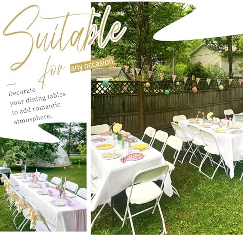 Showgeous 60x126 Inch Ivory Rectangle Tablecloth 10 Pack Fit 7FT Table - Image 3