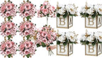 6 Bundles Peonies Artificial Flowers & Pack of 4 Baby Shower Centerpieces for Tables by SEKNHOP