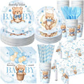 Funnymoom 452 Pcs Blue Bear Baby Boy Shower Party Supplies for 50 Guests by Funnymoom
