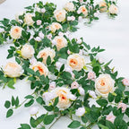2 PCS 12FT Bendable Flower Garland, Artificial Rose Vine for Home Decor by zhixinyue