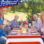 Funnymoom 218 Pcs Patriotic American Flag Party Decorations Plates Serve 24 - Image 6