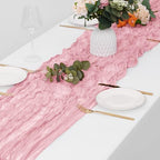 30 Pack Light Pink Cheesecloth Table Runner 17 x 108 inch Cheese Cloth Table Runners 9ft Pink Table Runner Rustic Romantic Sheer Gauze Runner for Wedding Party Baby Shower Table Decoration - Image 4